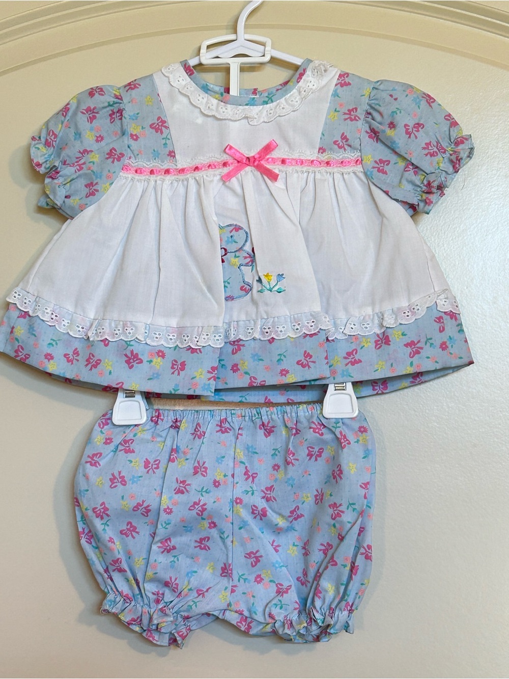0-6M Cuties by Judy Vintage Floral Dress w/ Matching Bloomers
